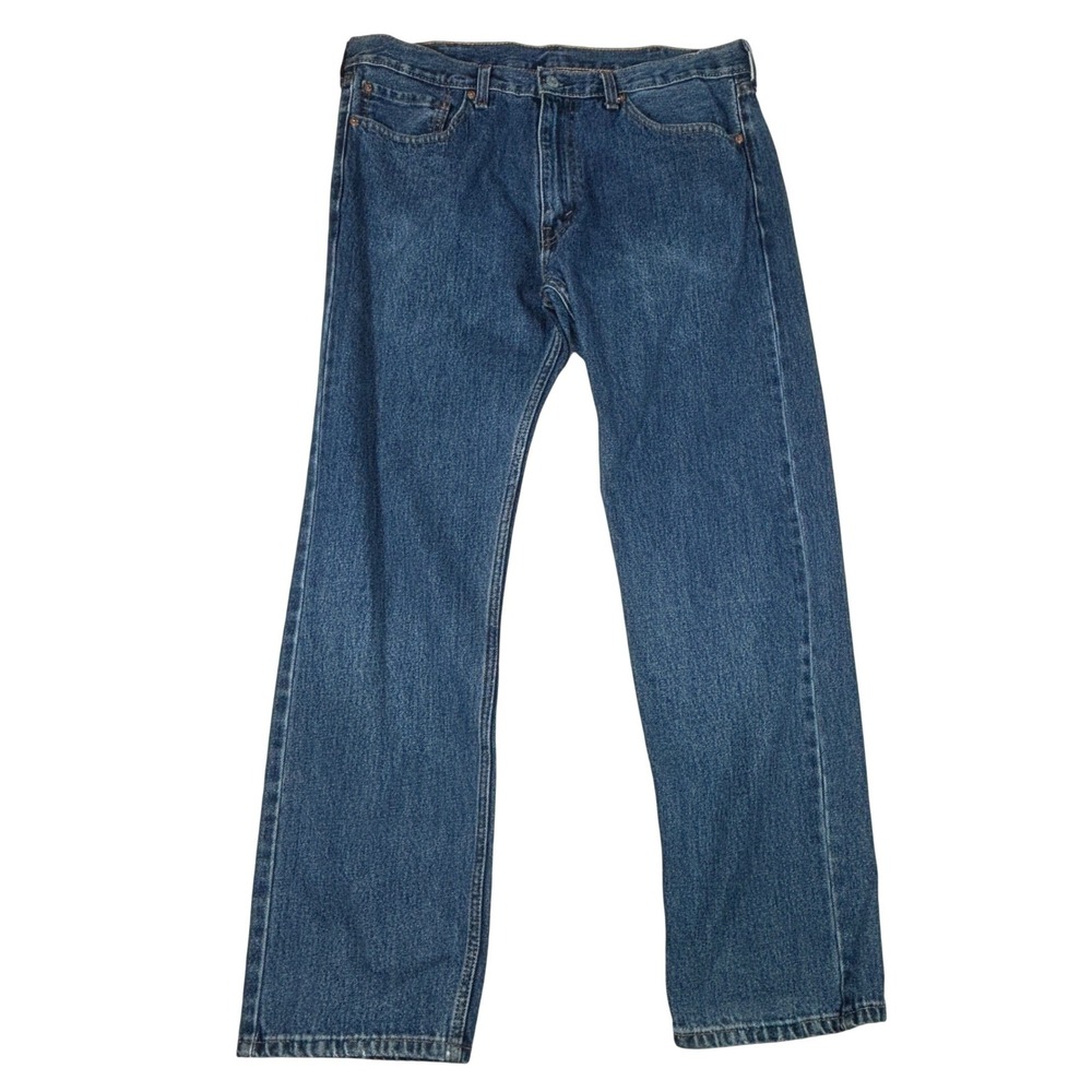 Levis 505 Mens Regular Fit Straight Leg Jeans Medium Wash Blue W38 L32